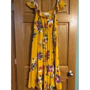 Floral, off-the-shoulder, flowy dress, never worn